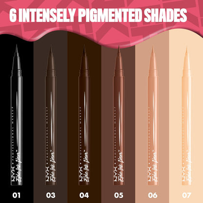 NYX PROFESSIONAL MAKEUP Epic Ink Liner, Waterproof Liquid Eyeliner - Black (Pack of 2), Vegan Formula