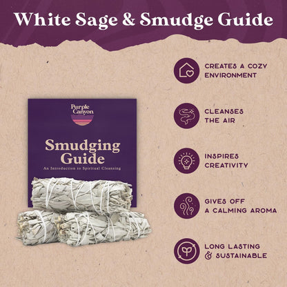 White Sage Bundles - 3 Pack - Sage Smudge Stick for Home Cleansing Incense Healing Meditation and California Smudge Sticks Rituals - 4 Inch