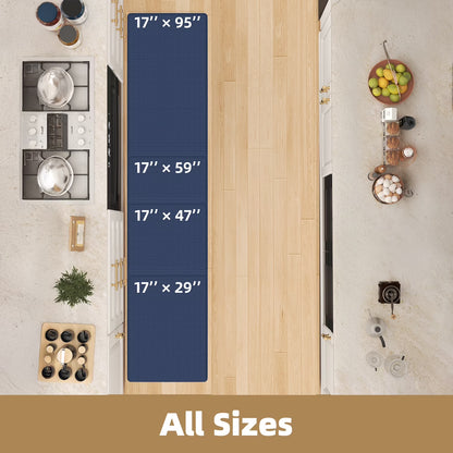 Kitchen Rug and Mat Kitchen Mat anti Fatigue, Non Slips Kitchen Floor Mat, Kitchen Rug or Mat Washable, 17"X 29", Blue