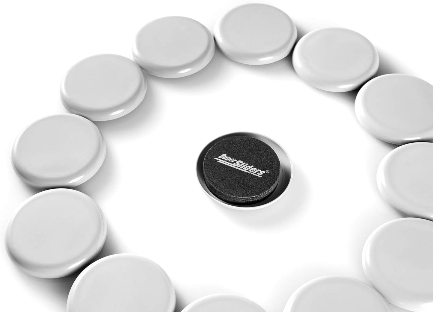 Effortless Moving with 2 1/2" Round Reusable Furniture Sliders - 8 Pack for Easy Relocation on Carpet