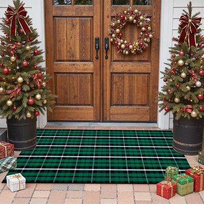 Buffalo Plaid Rug 8X10 Ft  Washable Black and White Checkered Area Rug Cotton Woven Farmhouse Living Room Rug Clearance Indoor Outdoor Large Patio Rug for Dining Room/Bedroom