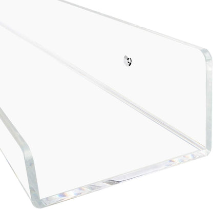Clear Acrylic Shelves 15" Invisible Floating Wall Mount Display Bookshelf