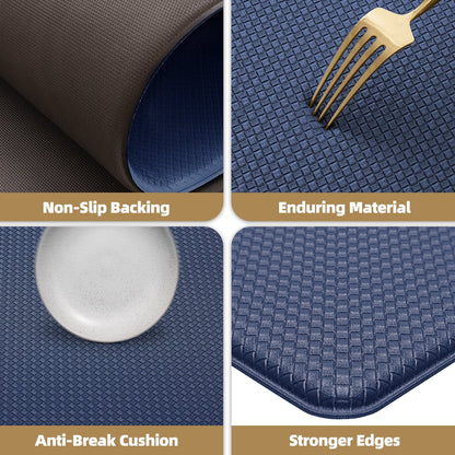 Kitchen Rug and Mat Kitchen Mat anti Fatigue, Non Slips Kitchen Floor Mat, Kitchen Rug or Mat Washable, 17"X 29", Blue