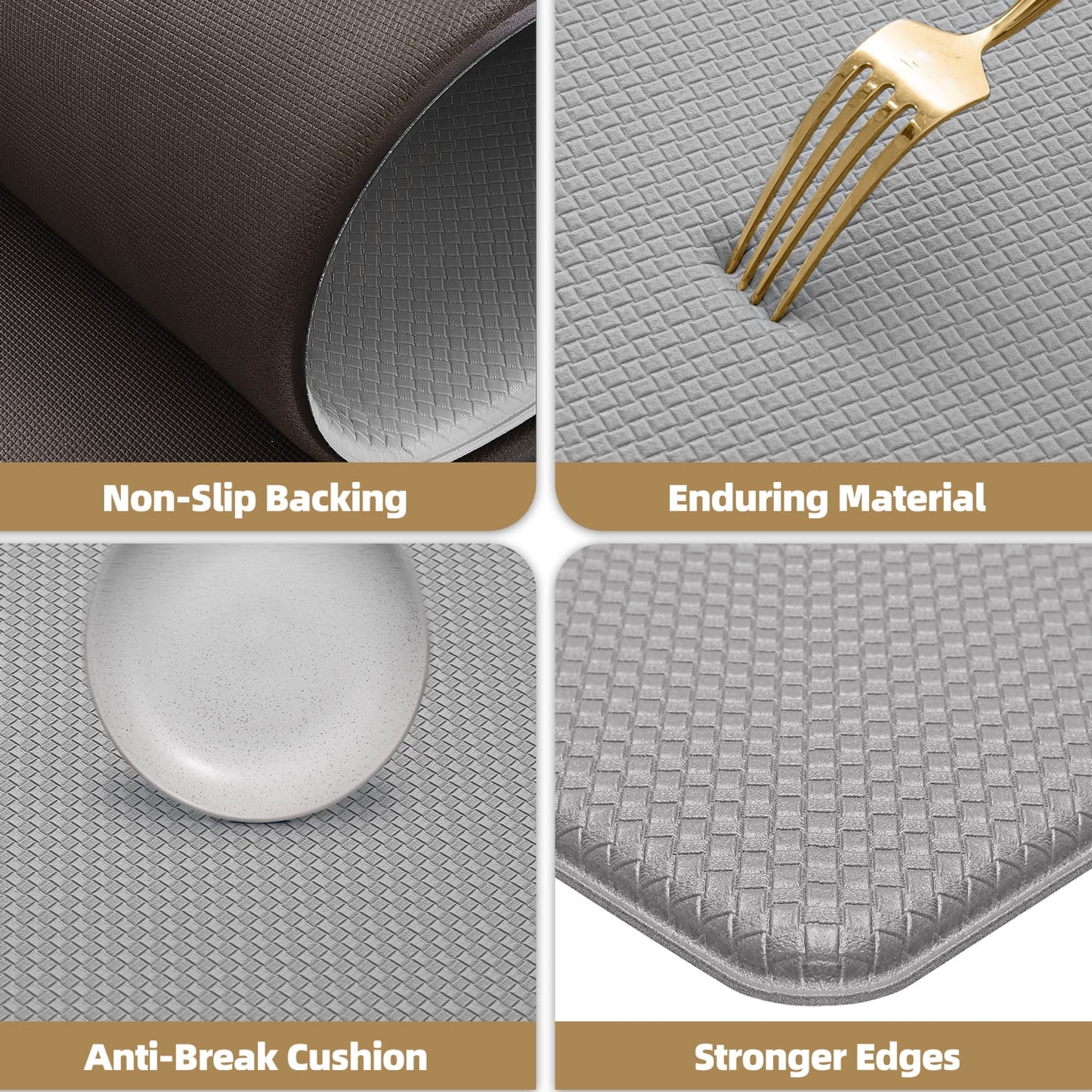 Kitchen Rug, anti Fatigue Mat for Kitchen, Non Skid Kitchen Floor Mat, Kitchen Rug or Mat Washable, 24"X 71", Gray