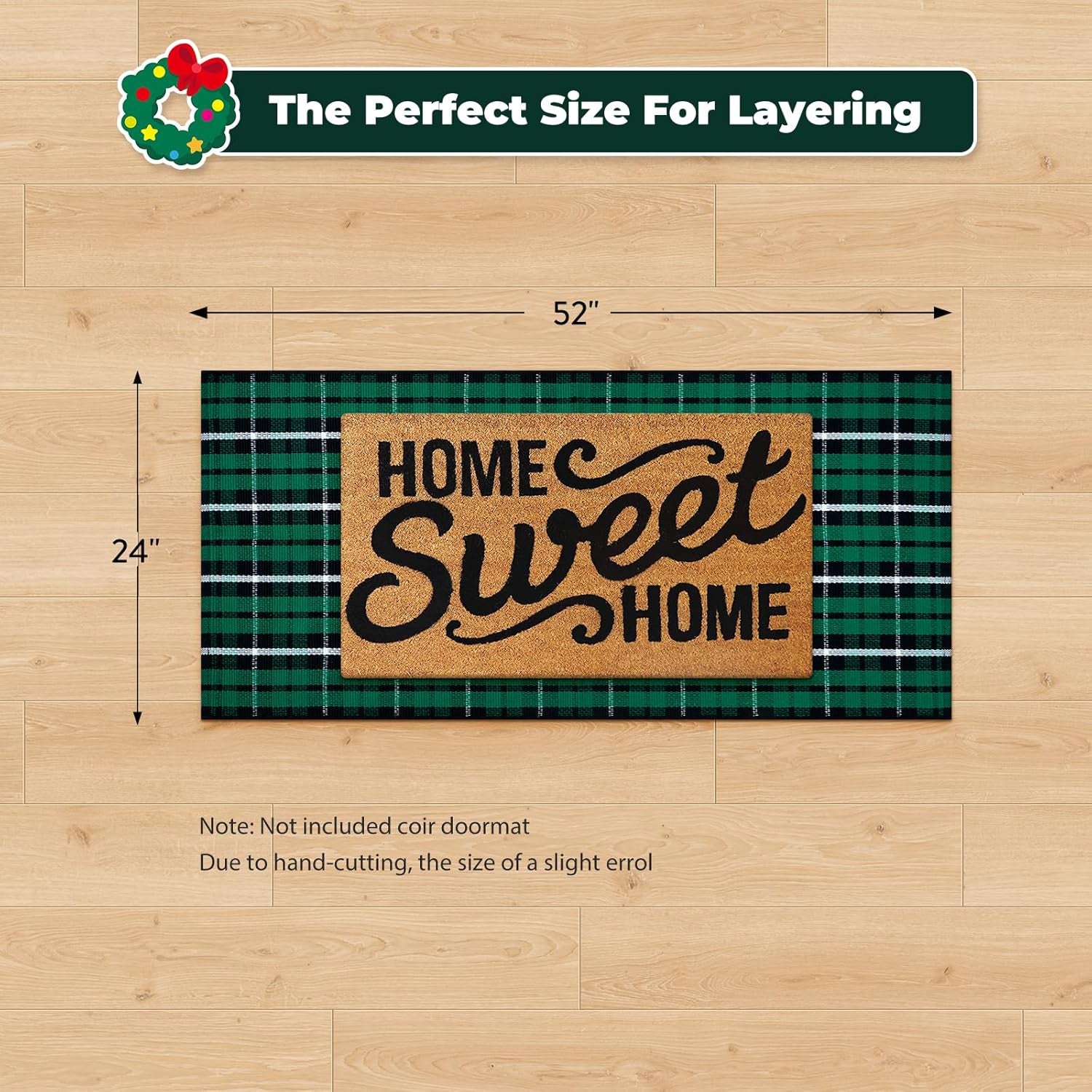 Buffalo Plaid Rug 8X10 Ft  Washable Black and White Checkered Area Rug Cotton Woven Farmhouse Living Room Rug Clearance Indoor Outdoor Large Patio Rug for Dining Room/Bedroom