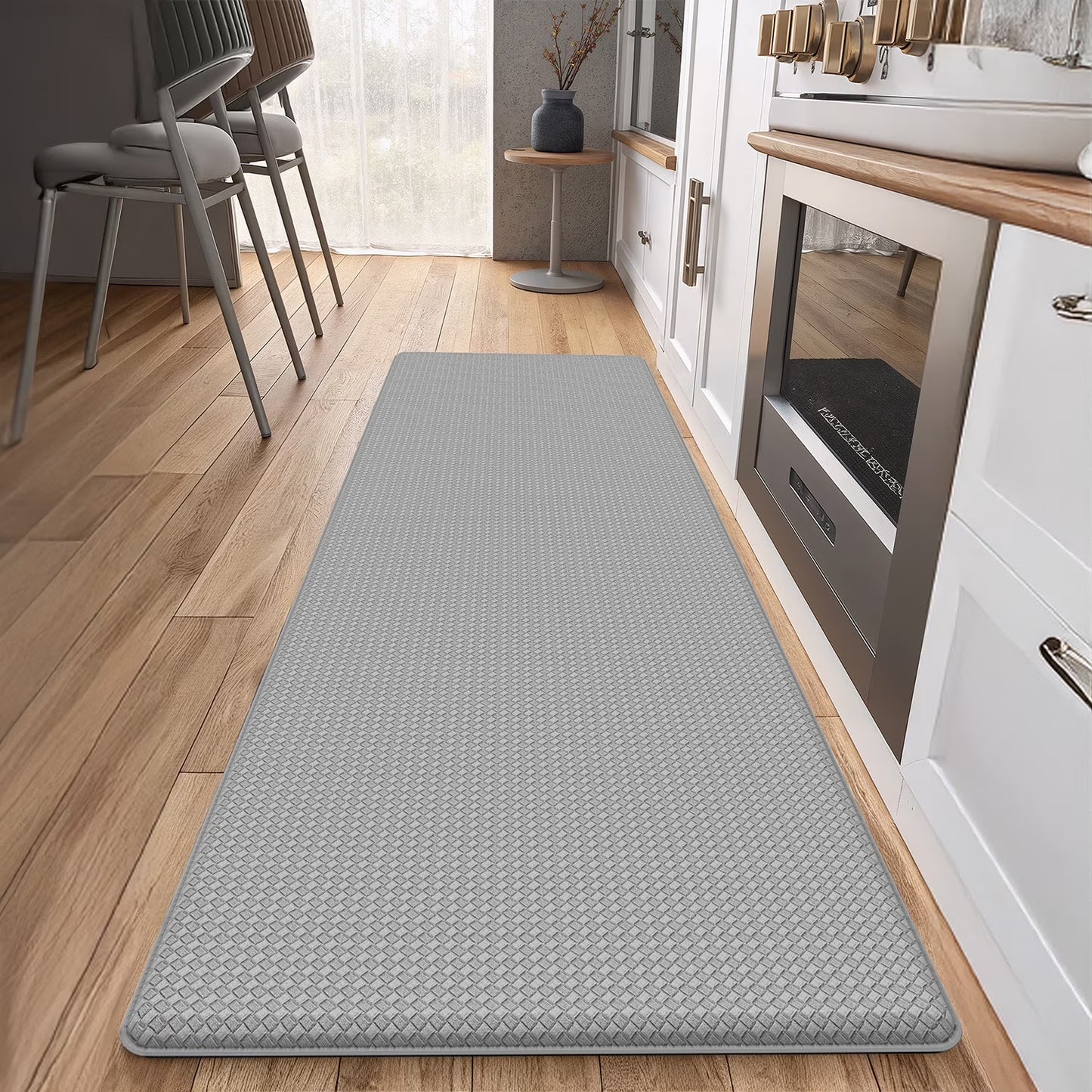 Kitchen Rug, anti Fatigue Mat for Kitchen, Non Skid Kitchen Floor Mat, Kitchen Rug or Mat Washable, 24"X 71", Gray