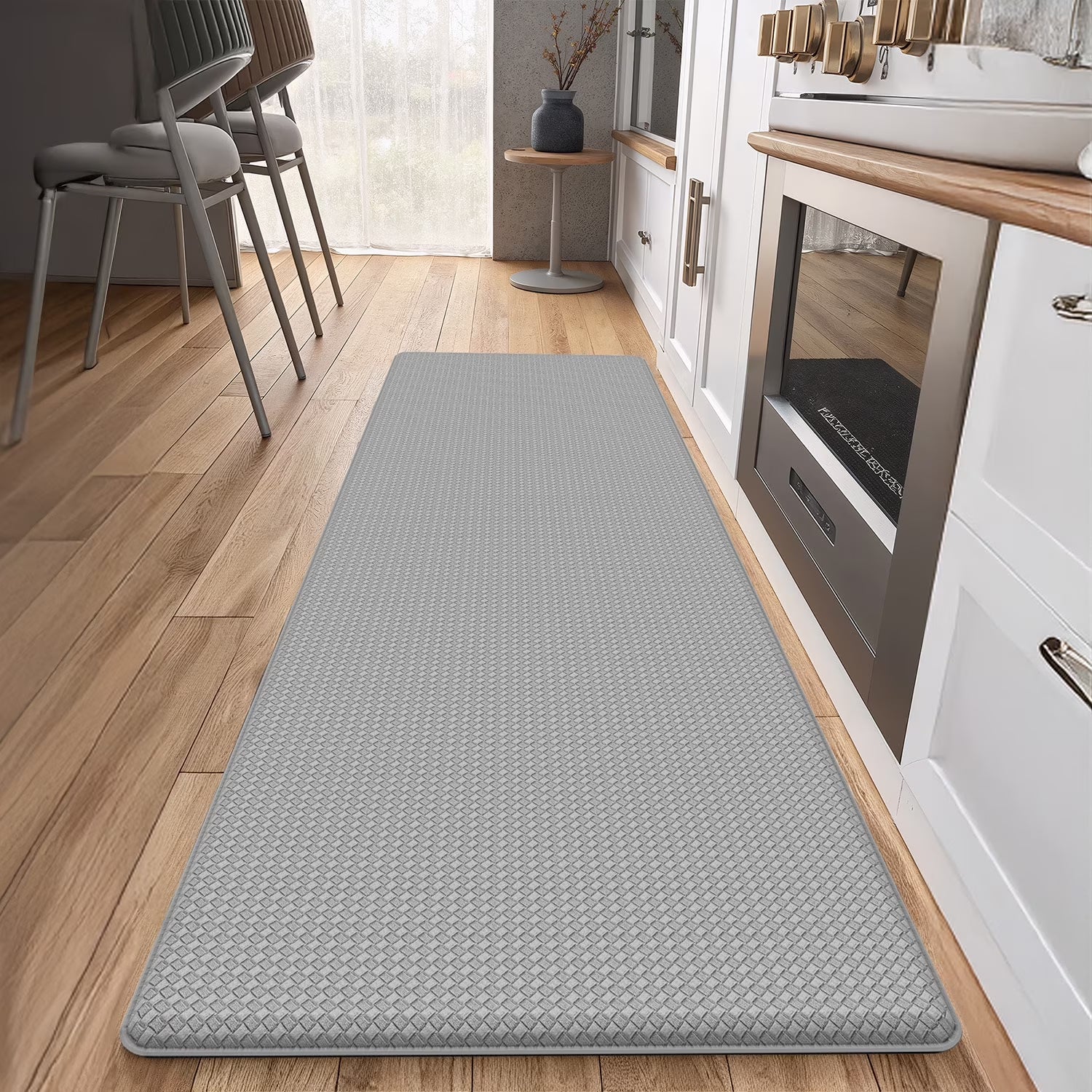 Kitchen Rug, anti Fatigue Mat for Kitchen, Non Skid Kitchen Floor Mat, Kitchen Rug or Mat Washable, 24"X 71", Gray