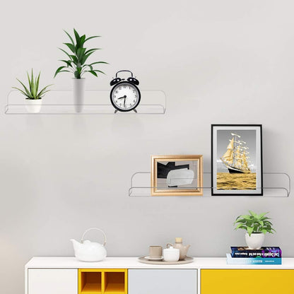 Clear Acrylic Shelves 15" Invisible Floating Wall Mount Display Bookshelf