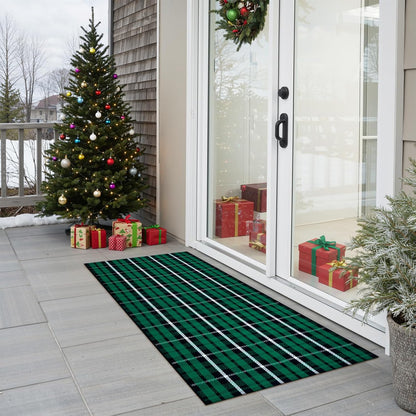 Buffalo Plaid Rug 8X10 Ft  Washable Black and White Checkered Area Rug Cotton Woven Farmhouse Living Room Rug Clearance Indoor Outdoor Large Patio Rug for Dining Room/Bedroom