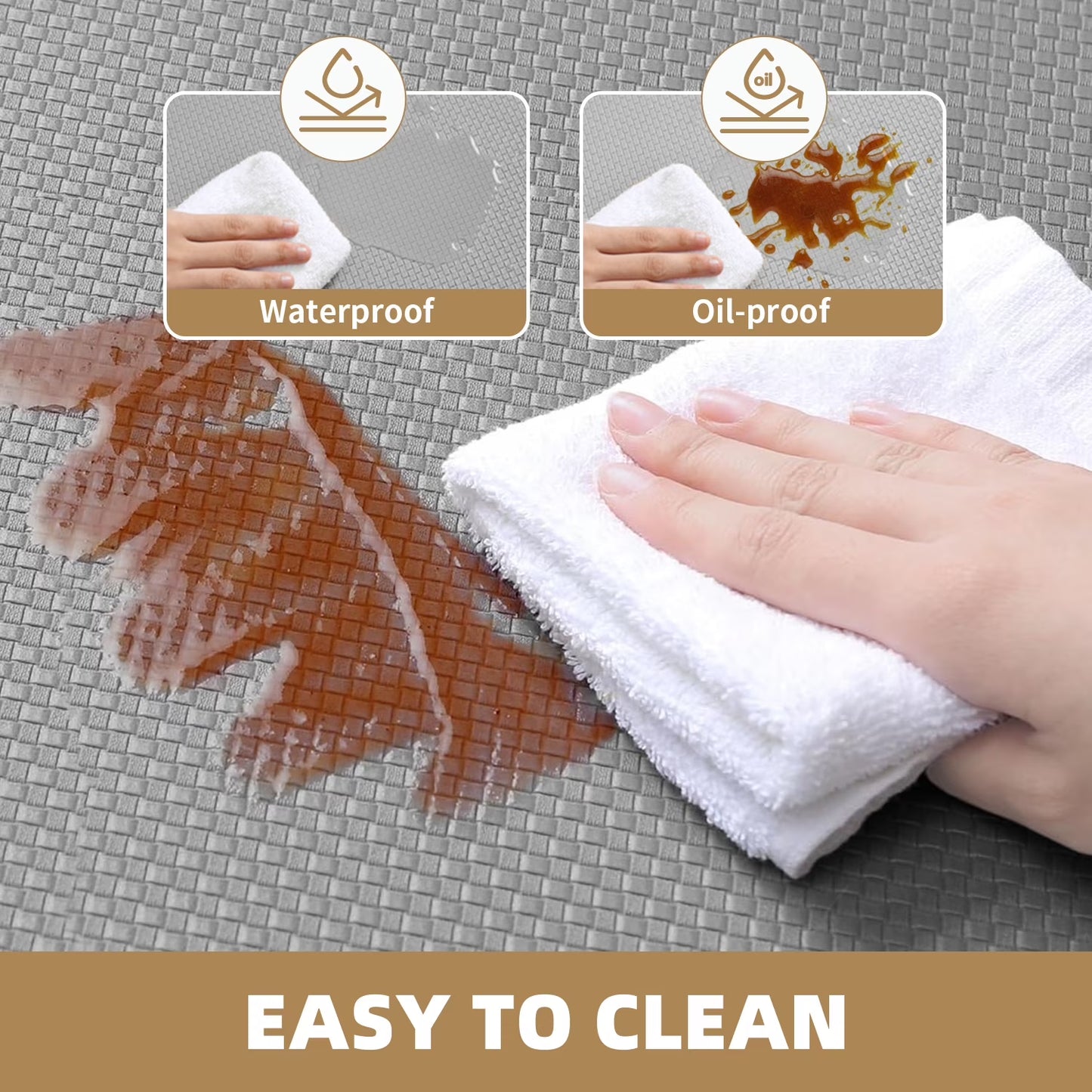 Kitchen Rug, anti Fatigue Mat for Kitchen, Non Skid Kitchen Floor Mat, Kitchen Rug or Mat Washable, 24"X 71", Gray